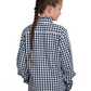 GWLS2518 Just Country Girl's Gracie Frills Full Button Print Workshirt-Navy Check