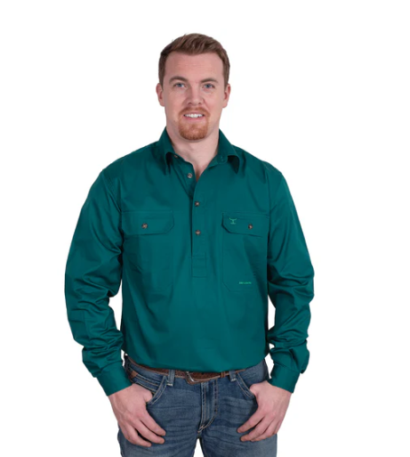 10101FOR Just Country Men's Cameron Workshirt Forest Green