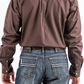 MTW1104236 Cinch Men's LS Shirt Solid Brown
