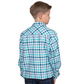 BWLS2530 Just Country Boy's Brayden Workshirt Turquoise/Deep Teal Check