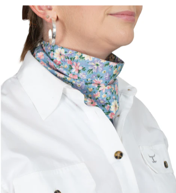 SCF2547 Just Country Women's Carlee Double Sided Scarf Winter Sky Blue Floral