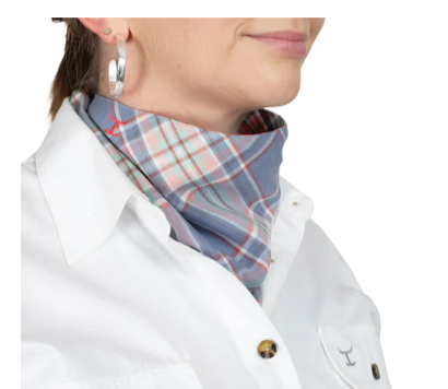 SCF2552Just Country Women's Carlee Double Sided Scarf Blue Plaid/Dusty Jade Plaid