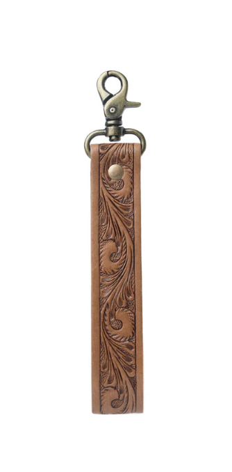 S-10899 Daydreams Leather carved Key Fob