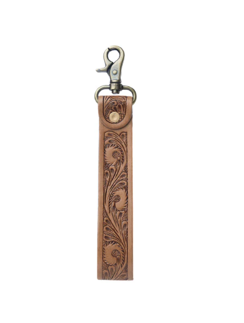 S-10899 Daydreams Leather carved Key Fob