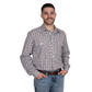 MWLS2527 Just Country Men's Austin Full Button Print Work shirt Brown/ Black Check
