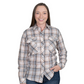 WWLS2540 Just Country Women's Abbey Full Button Print Work shirt Fawn Lurex Plaid
