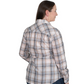 WWLS2540 Just Country Women's Abbey Full Button Print Work shirt Fawn Lurex Plaid