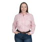 WWLS2535 Just Country Women's Abbey Full Button Print Work shirt Flamingo Pink Small Check