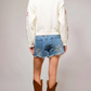 52104W Horse Face Bow Tie Knit Cardigan