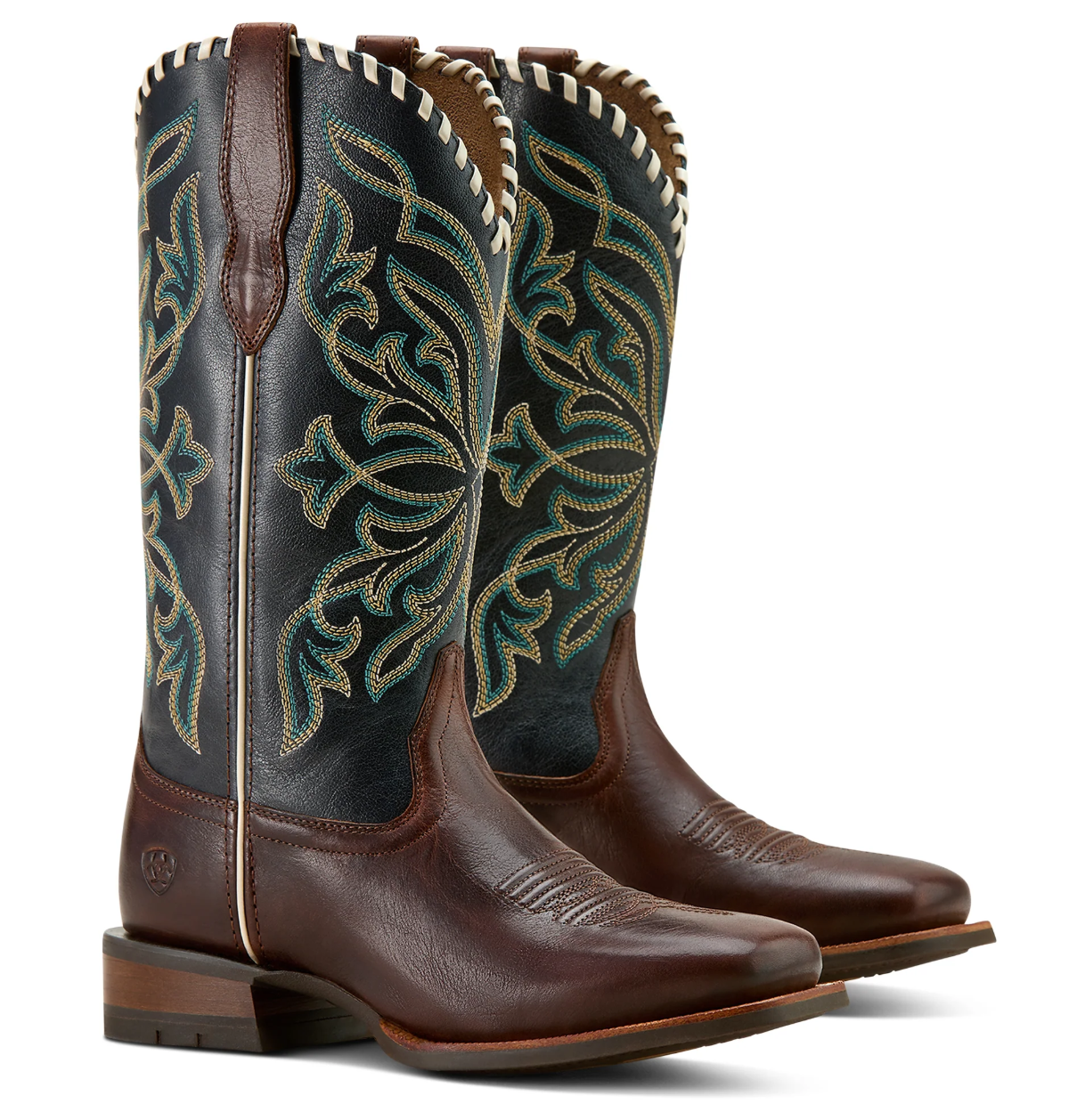 10061146 Ariat Women's Showdown Espresso/ Textured Blue