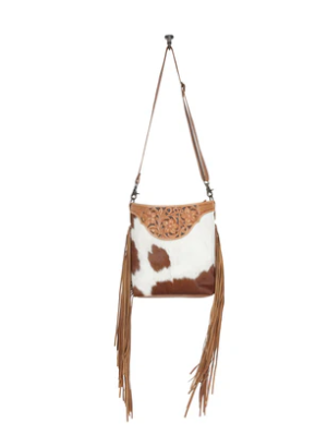 S-4377 Raw Umber Hand-Tooled Bag