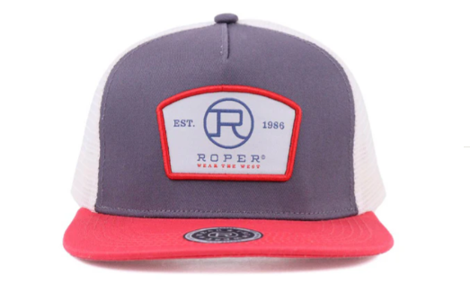 03-077-0501-0806 Roper Trucker's Cap Red/Grey