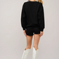 36327T-BLACK   Embroidered Western Pullover Sweatshirt Black