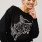 36327T-BLACK   Embroidered Western Pullover Sweatshirt Black