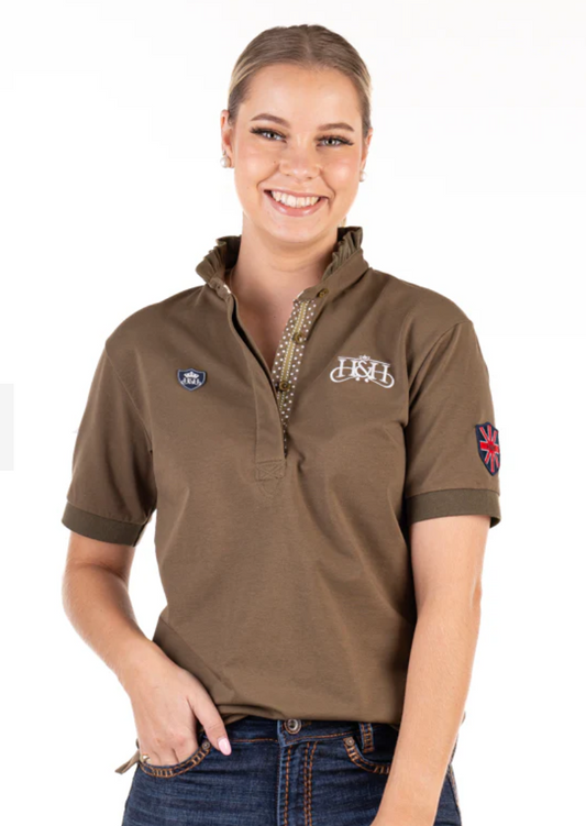EL119 Hitchley and Harrow Loose Fit Polo - Olive Frill