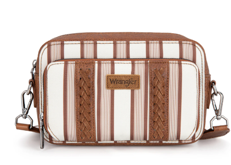WG2207-3006 Wrangler Stripe Crossbody Brown