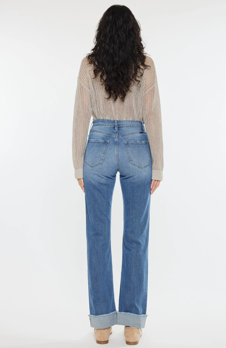 KC20065M Kancan USA Women's High Rise Straight Jeans