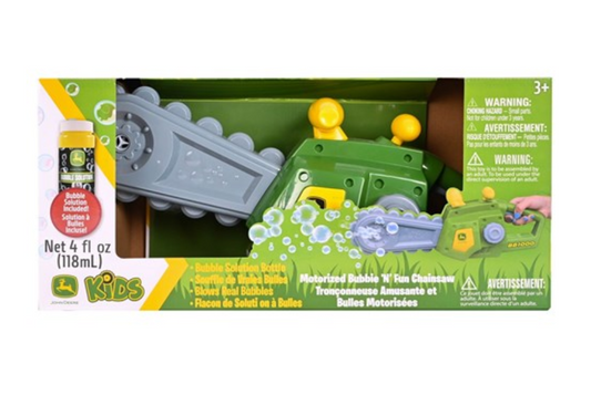 470627 John Deere Motorised Bubble and Fun Chainsaw