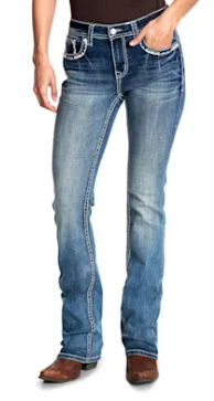 EBS813 Grace in LA Women's Desert Aztec Floral Skull Jean 34 Leg