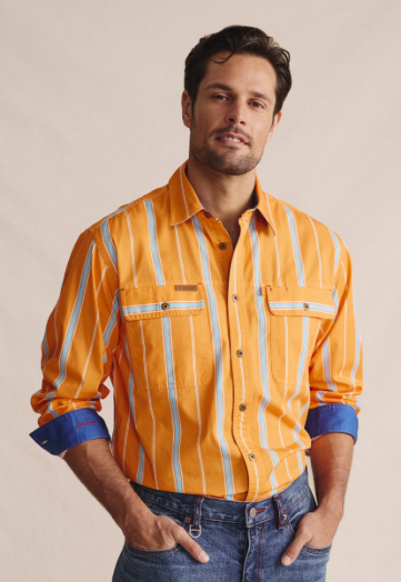 1SHM00110 S.Kidman Men's Armstrong Work Shirt Orange