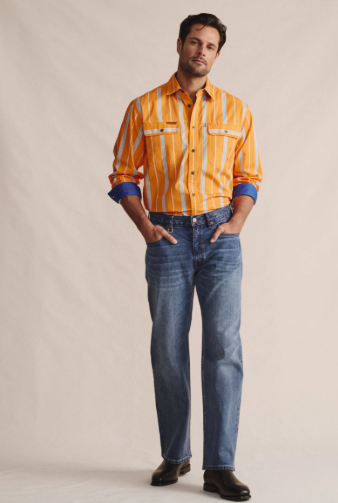 1SHM00110 S.Kidman Men's Armstrong Work Shirt Orange