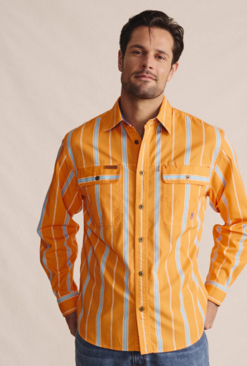 1SHM00110 S.Kidman Men's Armstrong Work Shirt Orange