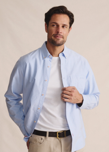 1SHM00001 S.Kidman Men's Aberdeen Shirt Pale Blue