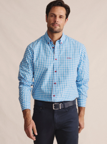 1SHM00002 S.Kidman Men's Holstein Shirt Pale Blue