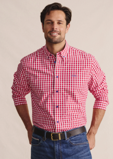 1SHM00002 S.Kidman Men's Holstein Shirt Red