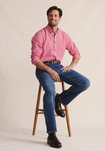 1SHM00002 S.Kidman Men's Holstein Shirt Red
