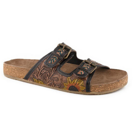 09-021-0607-3582   Roper Women's Desiree Tooled Tan Floral