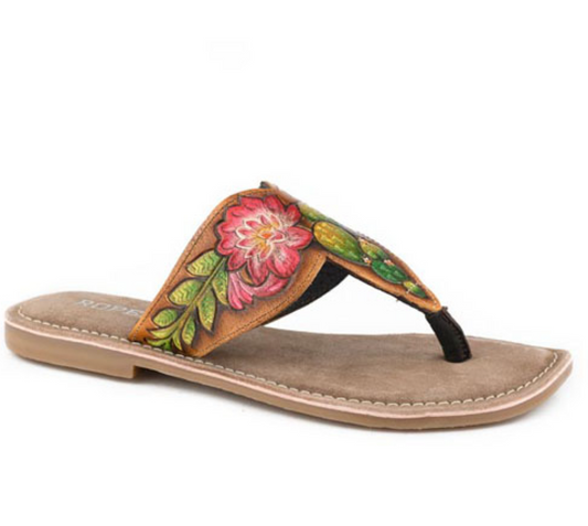 09-021-0607-3584   Roper Women's Juliet Tan Tooled Leather