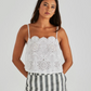 18974TWSS-WHI   Sass Ani Cami White