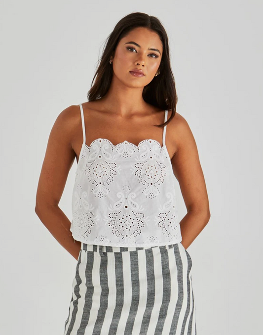18974TWSS-WHI   Sass Ani Cami White
