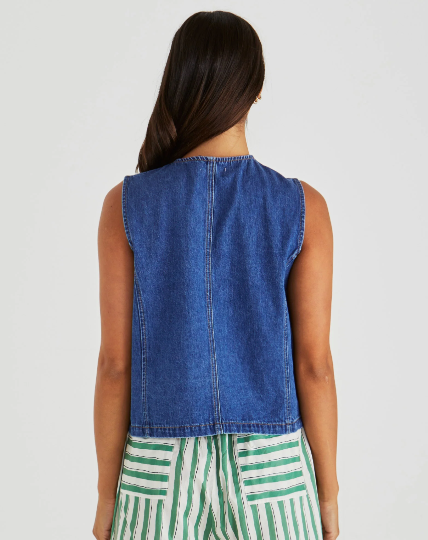 20000TWSS-MBL   Sass Denim Vest
