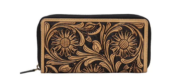 S-5876 Pancha Floral Women's Leather Tooled Purse