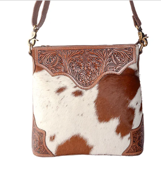 S-11882 Glorious Rangelands Crossbody Bag In Tan & White