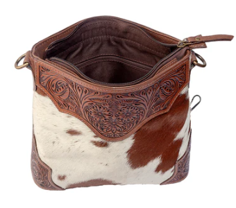S-11882 Glorious Rangelands Crossbody Bag In Tan & White