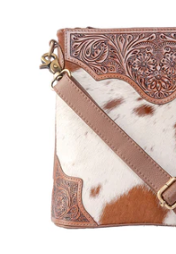 S-11882 Glorious Rangelands Crossbody Bag In Tan & White