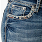 EB51806 LA Grace In La Women's Aztec Embroidered Mid Rise Jean