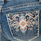 EB51806 LA Grace In La Women's Aztec Embroidered Mid Rise Jean