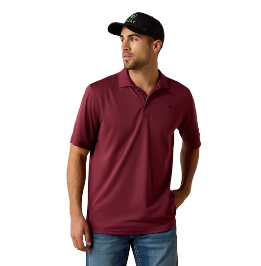 10022856 Ariat Men's TEK SS Polo Maroon