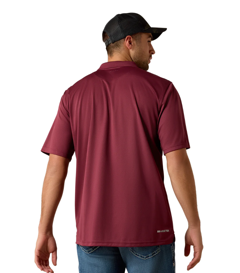 10022856 Ariat Men's TEK SS Polo Maroon