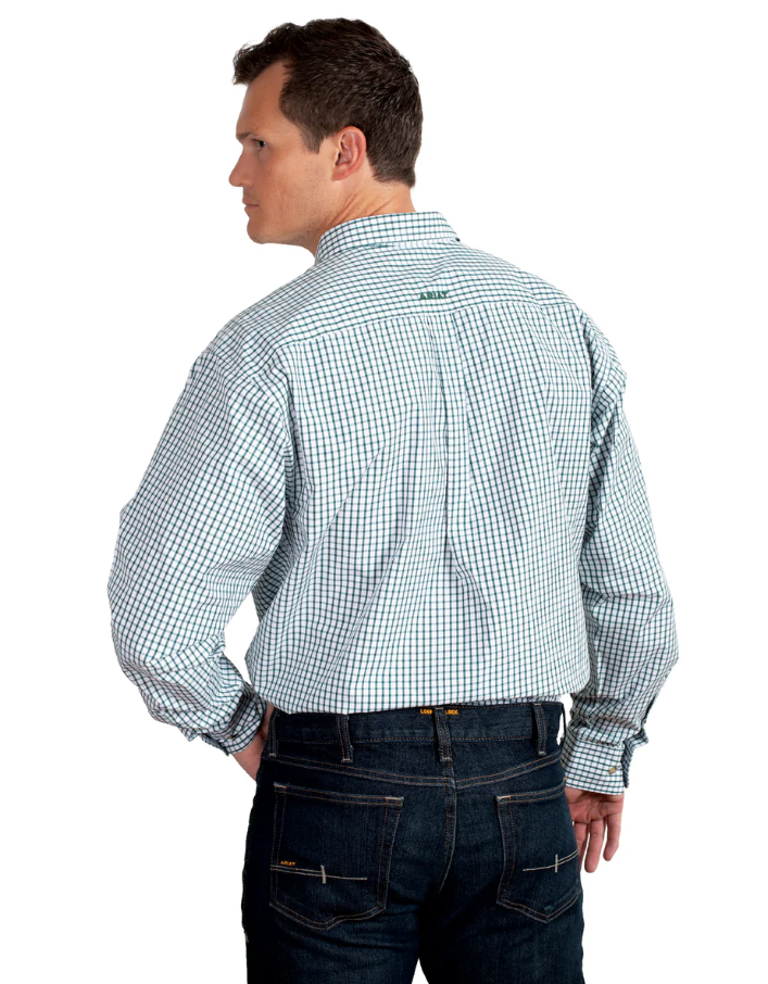 10048083 Ariat Men's Pro Series Cliff LS Shirt Green Check