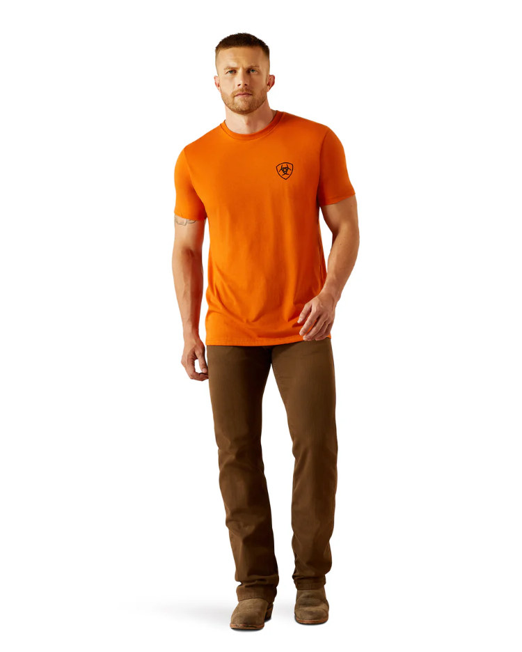 10054774 Ariat Men's Barb Shield SS Tee Rust