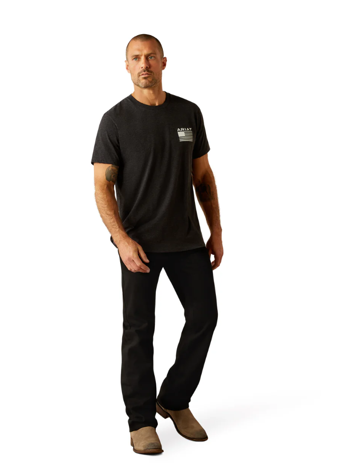 10054771 Ariat Men's RWB SS Tee Charcoal Heather