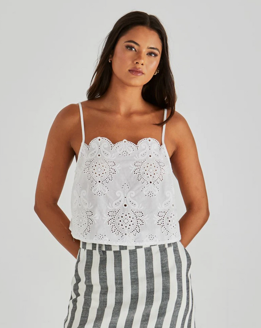 18974TWSS-WHIT  Sass Ani Cami White