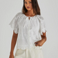 18976TWSS-WHIT  Sass Ani Blouse White