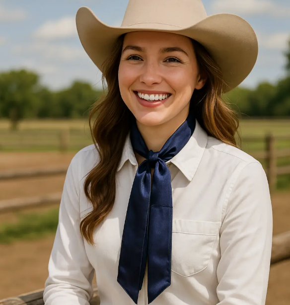 TW307 Cowgirl Necktie Dark Blue