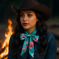 TW319 Cowgirl Necktie Turquoise & Pink